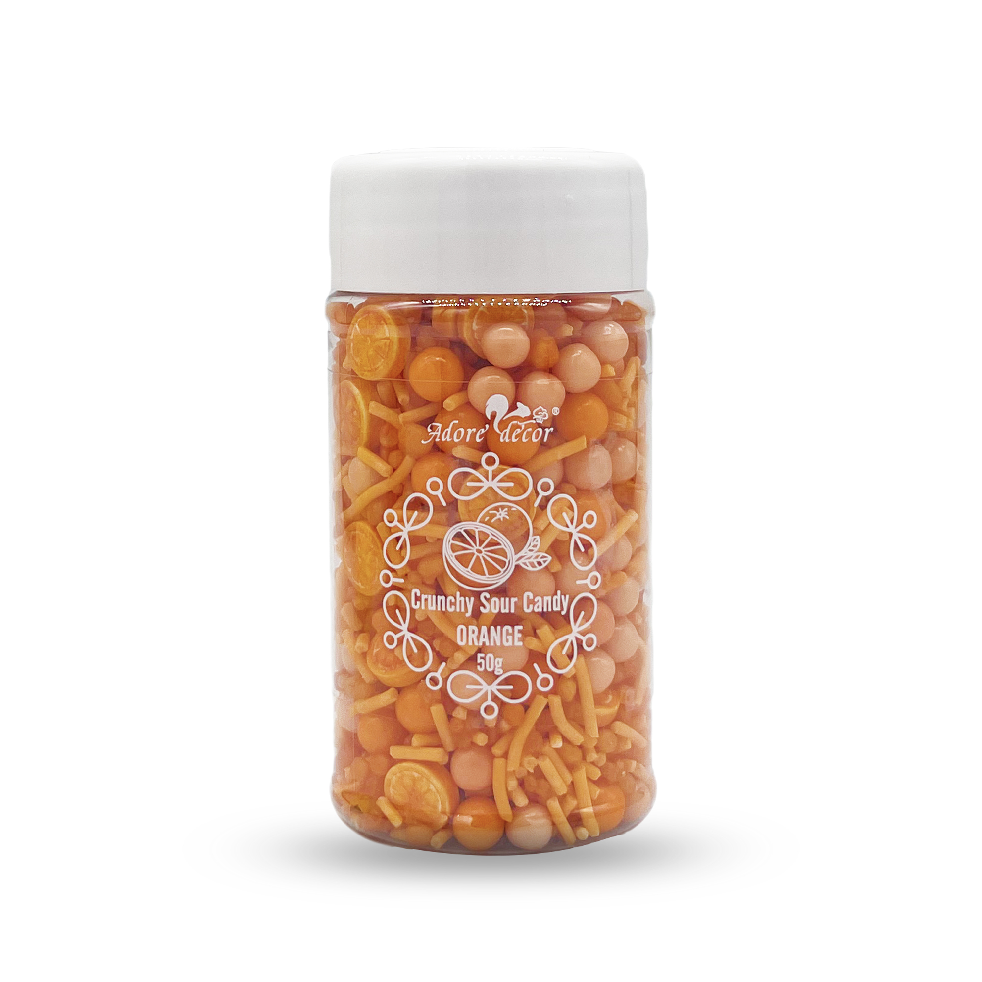 Crunchy Sour Candy Orange Flavour Sprinkle Edible Cake Decoration Candy