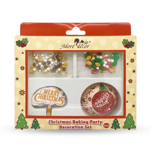 Christmas Baking Party Decoration Set Edible Sprinkle Mix 