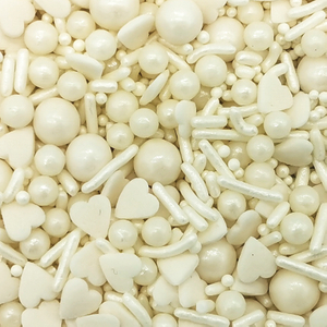 White Sprinkle Mix Edible Cake Decoration Candy