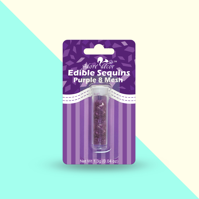 Edible Sequins Purple 8 Mesh