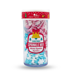 Christmas 2 Cell Jar Winter Sparkle Sprinkle Edible Cake Decoration Candy 