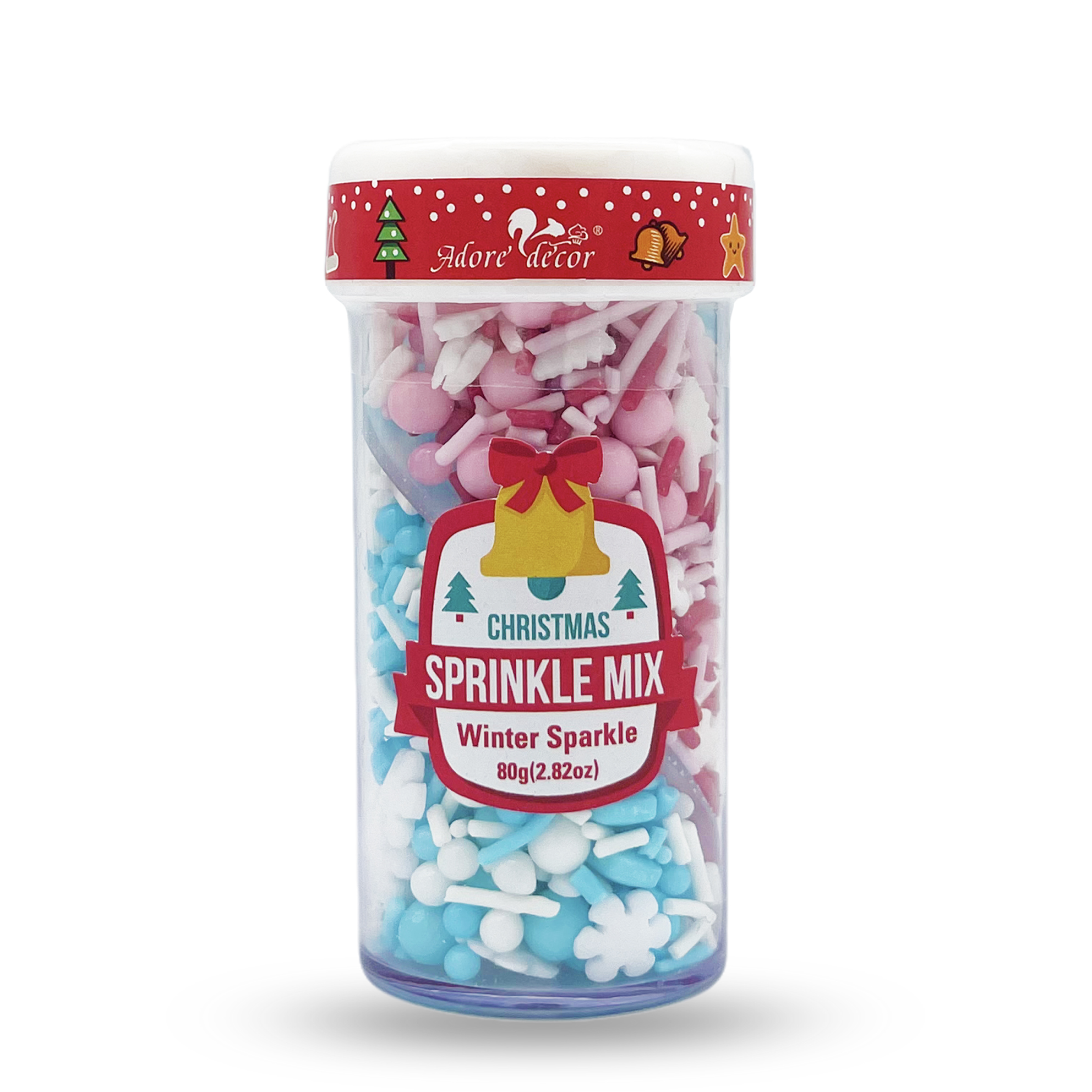 Christmas 2 Cell Jar Winter Sparkle Sprinkle Edible Cake Decoration Candy 