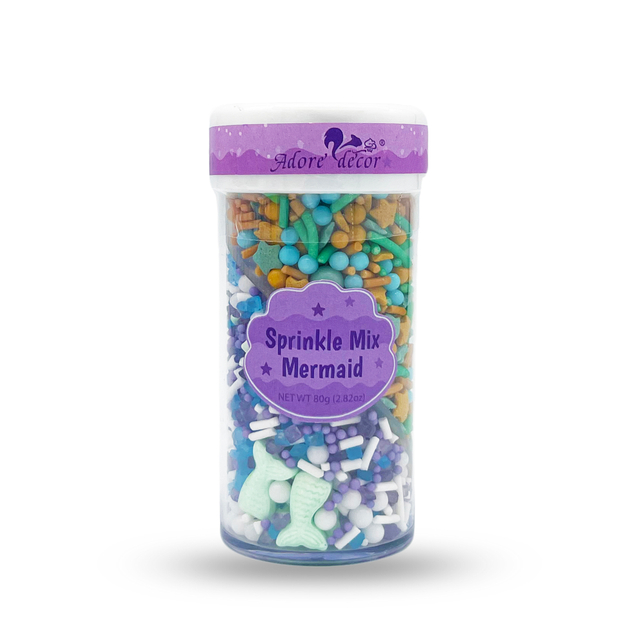 Mermaid 2 Cell Jar Sprinkle Mix Edible Cake Decoration Candy 