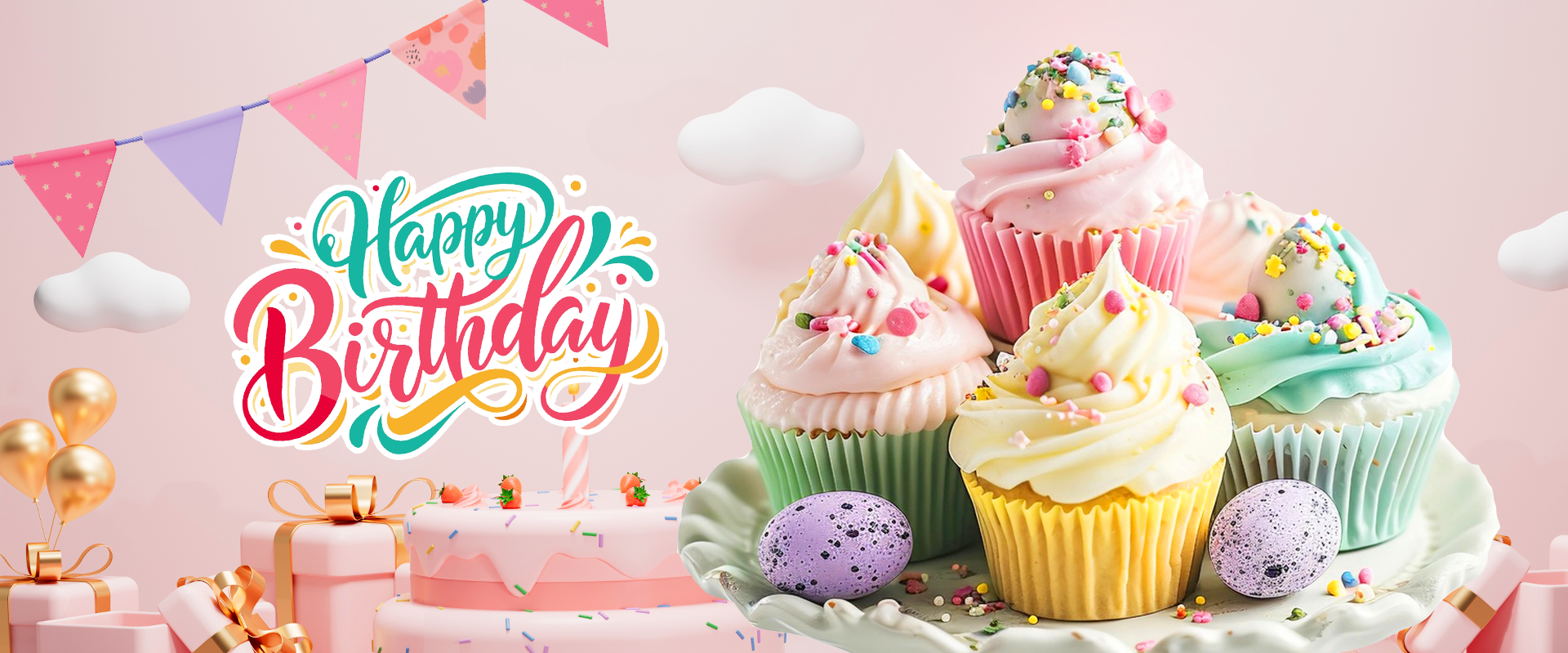 Delicious cupcakes adorned with colorful sprinkles and playful toppings, perfect for celebrating special occasions with edible cake decoration candy and icing decoration.